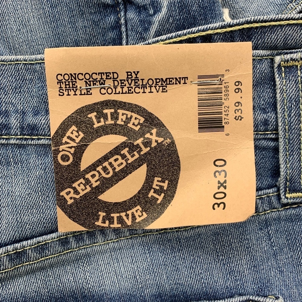 Republix‎ NWT Distressed Jeans Superflex Slim Size 30x30 - Picture 3 of 12